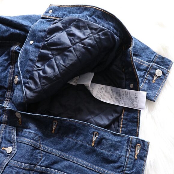 NEW Levi's Denim Jacket Ex Boyfriend Fur Trucker Size Small - Picture 5 of 8